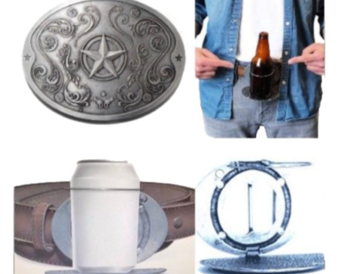 Metal Star Beverage Beer Can Bottle Holder Belt Buckle Belts Buckles