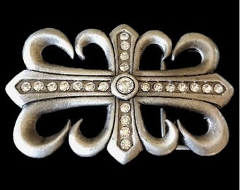 Cross Belt Buckle Flower Rhinestones Crosses Unisex Buckles & Belts