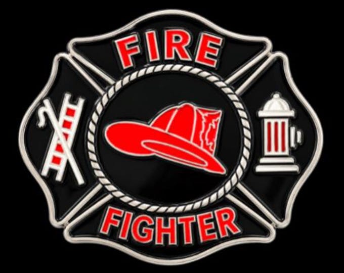 Belt Buckle Fireman Firefighter Firemen Fire Red Helmet Dept. Buckle Belts