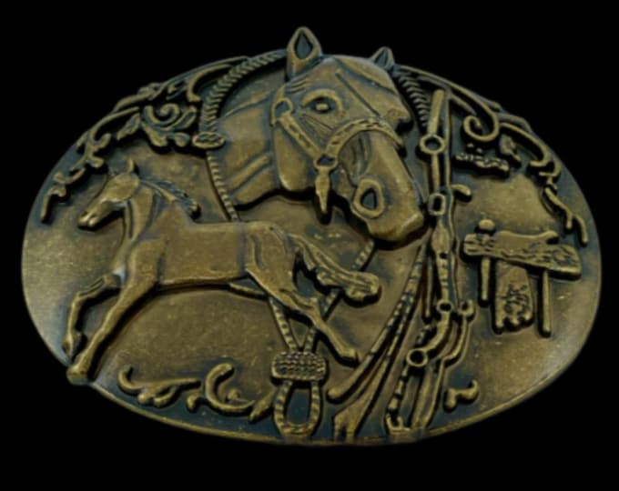 Western Rodeo Horse Horses Belt Buckle Buckles