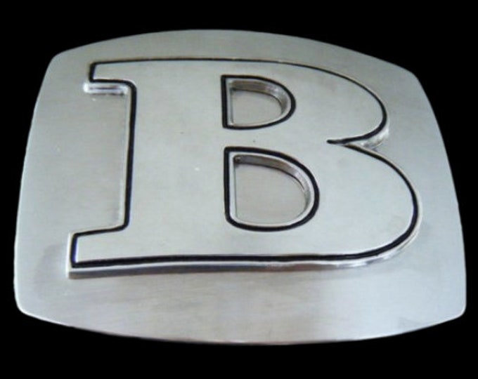 Initial B Letter Alphabet Name Tag Monogram Belt Buckle Buckles