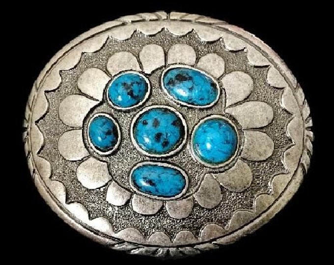 Native Art Hippie Blue Stones Americas Aztec Belt Buckle Buckles