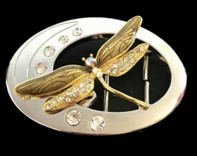 Dragonfly Belt Buckle Dragonflies Women's Fashion Accessory Rhinestone Buckles