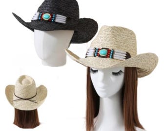 Cowboy Western Rodeo Ranch Concert Straw Vented Summer Hat