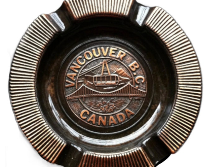 Vancouver B.C. Canada Metal Ashtray Souvenir