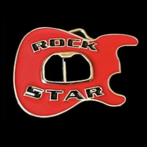 Rock Star Belt Buckle Musician Bottle Opener Guitar Buckles