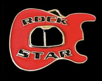 Rock Star Belt Buckle Musician Bottle Opener Guitar Buckles