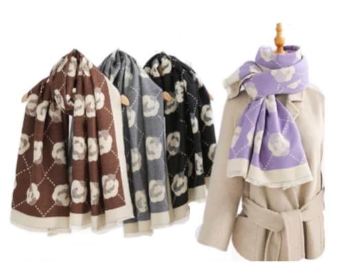 Ladies Quality Double Sided Pattern Scarf Evening Shawl Warm Scarves