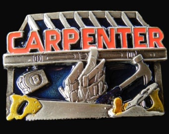 Carpenter Workshop Wood Tape Handsaw Tool Profession Belt Buckle