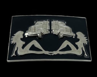 Belt Buckle Trucker Mud Flap Girls Truck Drivers Truckers Buckles & Belts