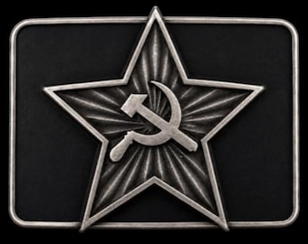 Russia USSR Russian Soviet Union CCCP Flag Belt Buckles