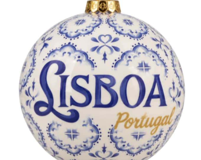Traditional Portugal Tiles Themed Christmas Double Sided Ornament
