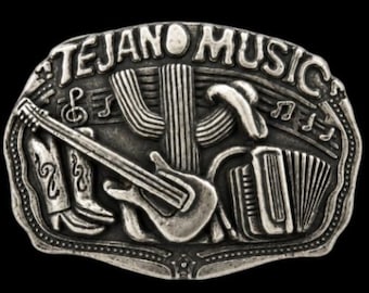 Tejano Music Belt Buckle Texas Latin Musicians Guitars Belts & Buckles