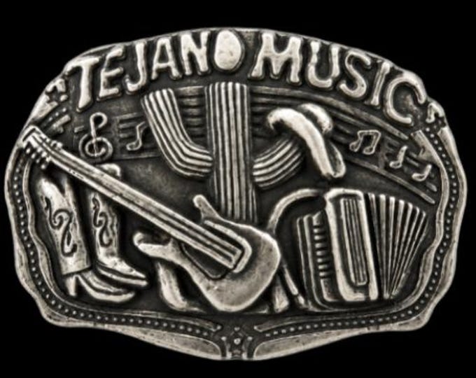Tejano Music Belt Buckle Texas Latin Musicians Guitars Belts & Buckles