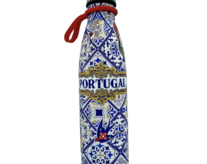 Stainless Steel Insulated Portugal Portuguese Natas Tiles Souvenir Water Bottles