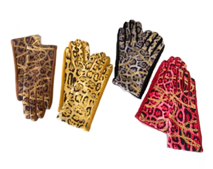 Women's Colourful Animal Print Trim Winter Fall