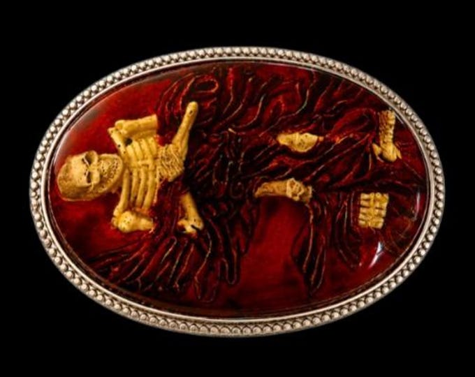 Skeleton Belt Buckle Cemetery Coffin Skeletons Buckles