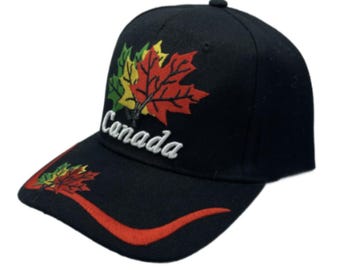 Embroidered Colourful Maple Leaf Canada Baseball Cap Sun Trucker Hat