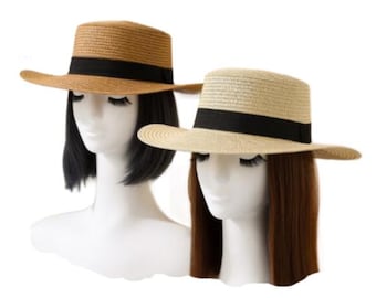 Straw Hat Summer Wide Brim Panama Beach Sunshade Cap for Women Ladies
