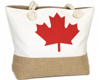 Canada Large Capacity Zipper Handbag Shopping Travel Tote Shoulder Summer Beach Bag
