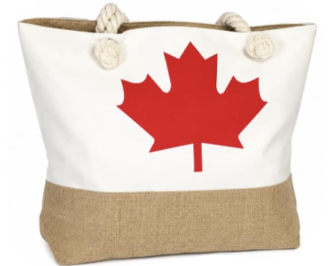 Canada Large Capacity Zipper Handbag Shopping Travel Tote Shoulder Summer Beach Bag