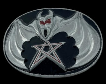 Pentagram Belt Buckle Pentagon Bat Vampire Evil Gothic Star Buckles Belts