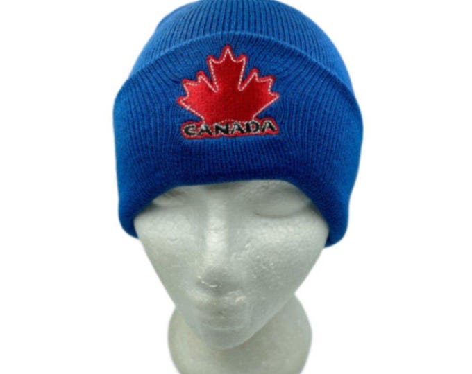 Winter Toque Beanie Hat Canada Canadian Maple Leaf Flag Toques Tuque Hats