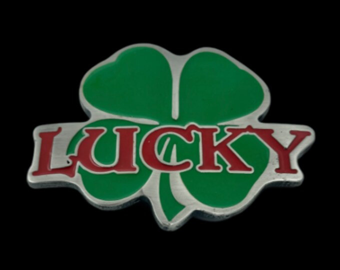Shamrock 4 Leaf Clover Belt Buckle Irish Lucky Charm Four Clover leaves Buckles