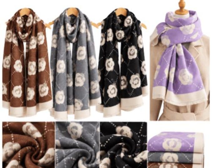 Ladies Quality Double Sided Pattern Scarf Evening Shawl Warm Scarves