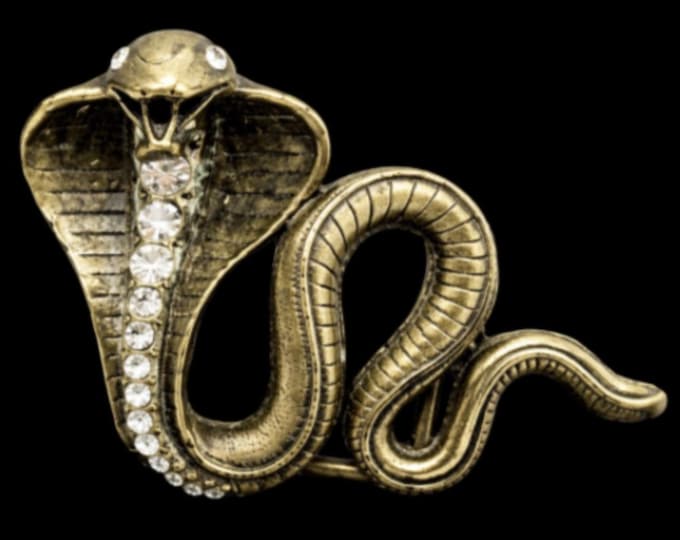 Snake Eyes Cobra Rhinestone Animal Belt Buckle