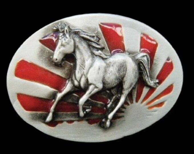 Horse Belt Buckle Japan Flag Rising Sun Flags Equestrian Horses Buckles