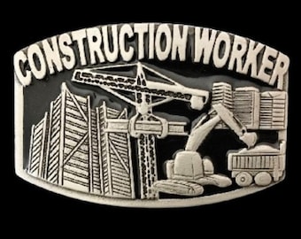 Construction Worker Belt Buckle Crane Operator Work Profession Belts Buckles