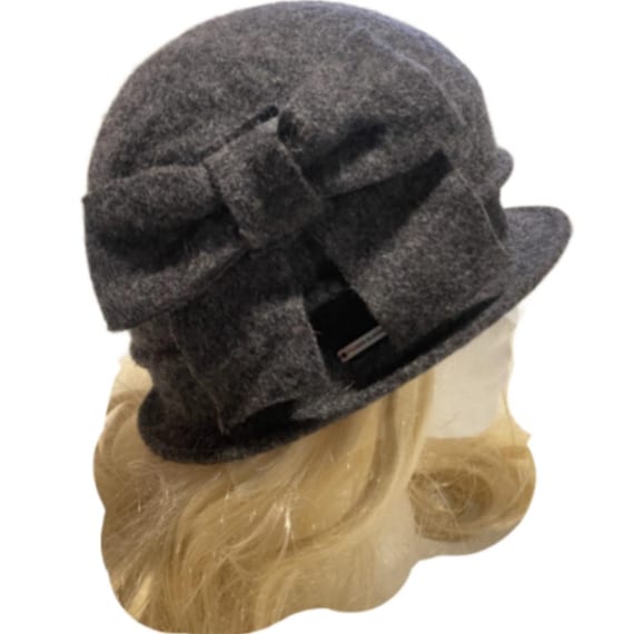 7236 Womens 1920s Gatsby Wool Flower Band Beret Beanie Cloche Bucket Hat Women main image 3