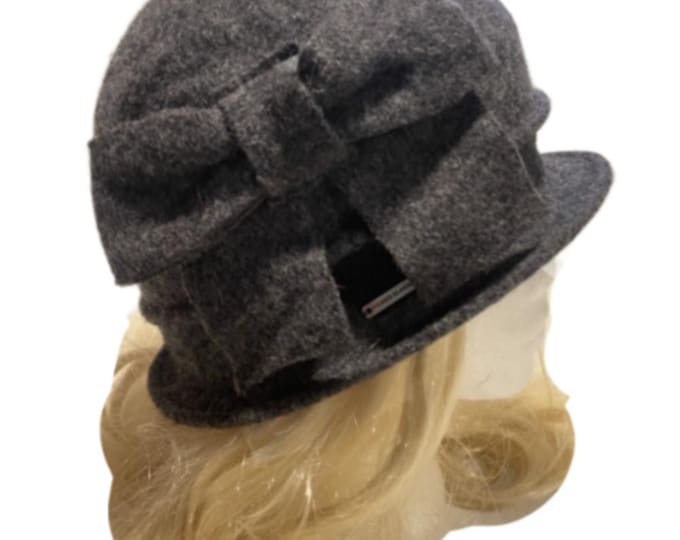 Women's Flower 1920s Winter 100% Wool Gatsby Beret Beanie Cloche Bucket Hat