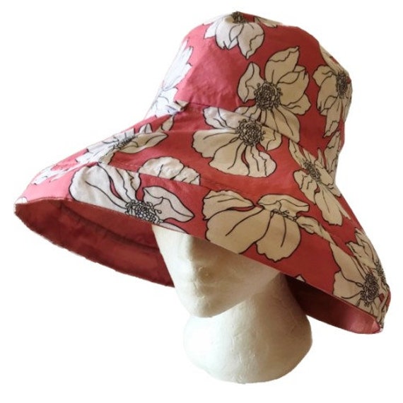 Reversible Pink Sun Hat Wide Brim UV Protection Women Summer Floral  Foldable Bucket Hats -  UK