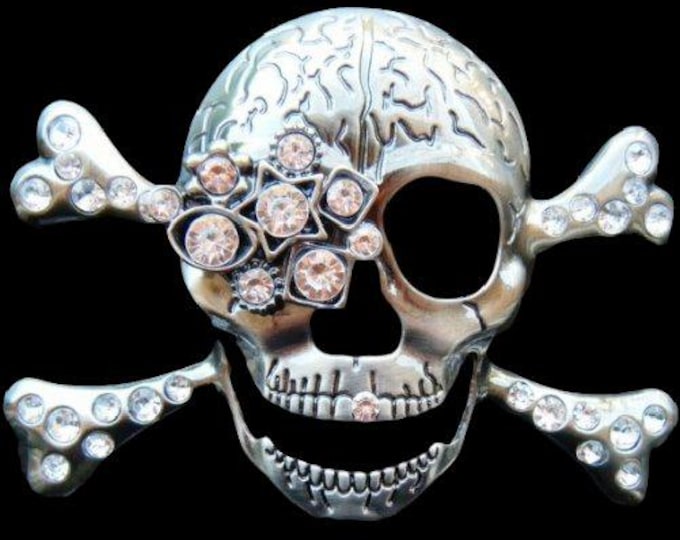 Belt Buckle Skull Crossbones Pirate Skeleton Rhinestone Skulls Belts Buckles