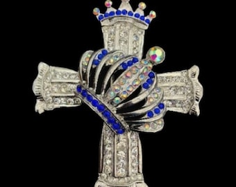 Rhinestone Cross Crown Bling Rhinestones Cool Belt Buckle Buckles