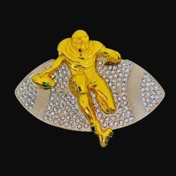 Football Player Belt Buckle American Sports Game Rhinestones  display picture 2