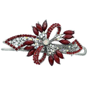 Colorful Rhinestones Crystal Hair Barrette Metal Hair Claws Clip
