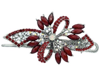 Colorful Rhinestones Crystal Hair Barrette Metal Hair Claws Clip