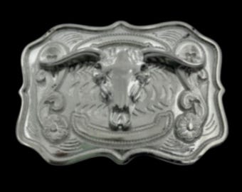Cow Steer Belt Buckle Texas Longhorn Western Cowboy Cowgirl Buckles