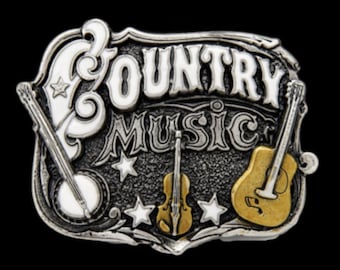 Country Music Belt Buckle Square Dance Banjo Violin Guitar Western Belts & Buckles