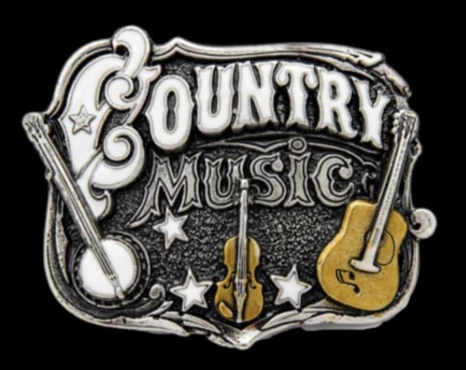 Country Music Belt Buckle Square Dance Banjo Violin Guitar Western Belts & Buckles