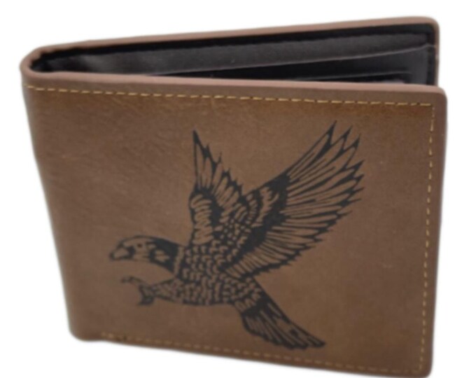 Men’s American Eagle Embossed Design Genuine Leather Trifold Wallet