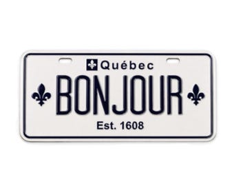 Bonjour Québec Decorative License Plate Aimant Metal Fridge Magnet Souvenir
