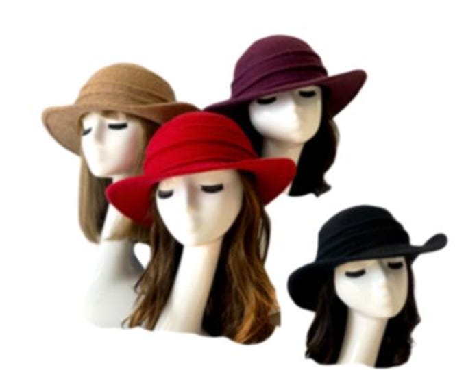 Women's 1920s Winter 100% Wool Gatsby Beret Beanie Cloche Bucket Hats