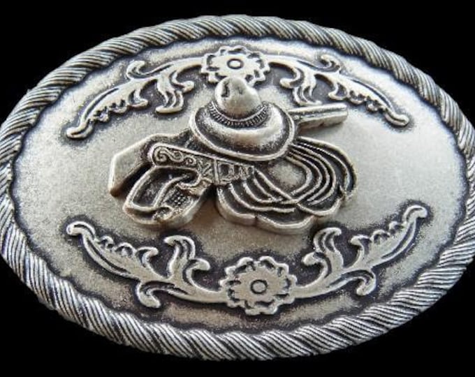 Belt Buckle Cowboy Hat Gun Rifle Old Westerns Ranch Rancher Western Buckles