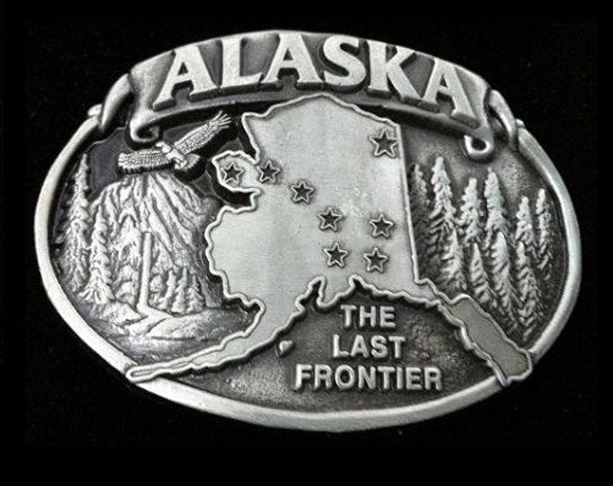 Alaska Belt Buckle American Last Frontier Map