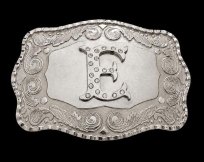Letter E Initial Monogram Name Initials Letters Alphabet Belt Buckles