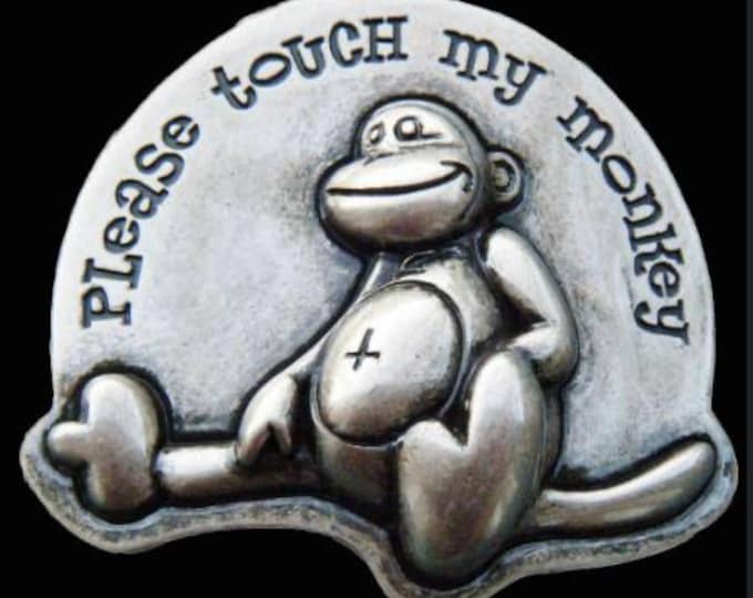 Belt Buckle Please Touch My Monkey Humor Bar Jokes Funny Monkeys Belts & Buckles